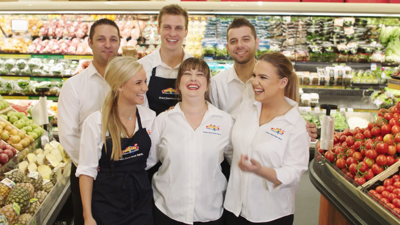 Image of grocery employees